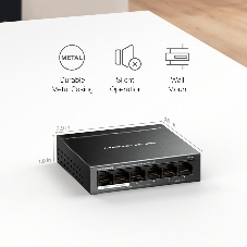 Коммутатор настольный Mercusys MS106P с 6 портами 10/100 Мбит/с (4 порта PoE+)
