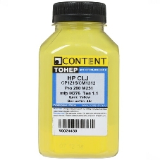 Тонер Content для HP CLJ CP1215/CM1312/Pro 200 M251/mfp M276, Тип 1.2, Y, 45 г, банка