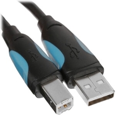 Кабель Vention USB 2.0 AM/BM - 3 м. черный VAS-A16-B300