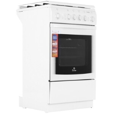 Плита газовая De Luxe 5040.31г(кр) ЧР белый, конфорок 4 шт, духовка 46 л, 50 см x 85 см x 50 см