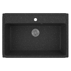 Мойка для кухни BAU Stil Black stone 76х51, выпуск с сифоном в комплекте, черный камень