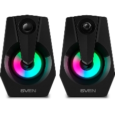 Акустическая система SVEN 370 2.0 черные (2x2W, USB, RGb подсветка)