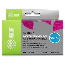 Картридж струйный Cactus CS-CN047 №951 пурпурный (26 мл) для HP OfficeJet 251dw Pro, 276dw Pro, 8100 Pro, 8100e, 8600 Pro (N911a), 8600 Pro Plus (N911g), 8610 Pro (A7F64A), 8615 Pro, 8616 Pro, 8620 Pro