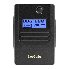 Источник бесперебойного питания ExeGate Smart LB-850.LCD.AVR.4C13.USB (850VA/510W, LCD, AVR, 4*C13, USB, батарея 12V 9Ah, черный)