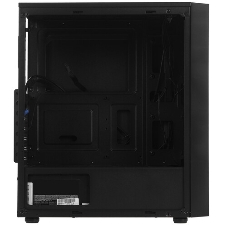 Компьютерный корпус Miditower ExeGate EVO-8243-EVO800 (ATX, БП EVO800RGb с вент. 12 см, 2хUSB+1хUSB 3.0, черный, 3 вент. с RGb подсветкой, боковая панель - закаленное стекло)