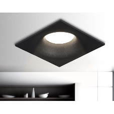 Встраиваемый точечный светильник Ambrella light TN102812 BK черный GU5.3 85*85*35