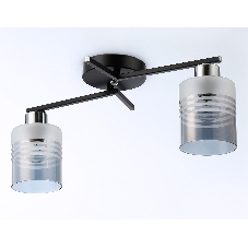 Светильник Ambrella light TR303211/2 BK/CH/SM/FR черный/хром/дымчатый/белый матовый E27*2 max 60W 500*170*200
