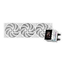 Система охлаждения Water Cooling System PCCooler DS360 Display WH (310W, 360мм, LED, белый, ARGb Pump/Fans: 3x120мм, 90.56CFM, 39.8dBA, 2500RPM/Pump height 65мм, 15dBA, 2600RPM, Rad thickness 27мм/S: 1851, 1700, 1200, 115X, AM5, AM4)