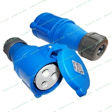 Вилка Lanmaster LAN-IEC-309-32A1P/F однофазная мама 32A 250V разборная синяя