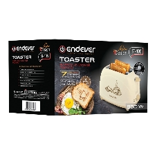 Тостер Endever Skyline ST-108 бежевый, 850 Вт, 2 слота