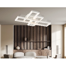 Потолочный светодиодный светильник Ambrella light FA1001/2+2 WH белый 65W 3000K-6400K 550*453*130 (ПДУ ИК)