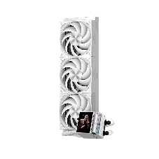 Система охлаждения Water Cooling System PCCooler DS360 Display WH (310W, 360мм, LED, белый, ARGb Pump/Fans: 3x120мм, 90.56CFM, 39.8dBA, 2500RPM/Pump height 65мм, 15dBA, 2600RPM, Rad thickness 27мм/S: 1851, 1700, 1200, 115X, AM5, AM4)