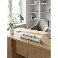 Удлинитель У06К 6 мест 2P+PE 1,5м 3х1,5мм2 16А USB A+C 20Вт белый COMFORT