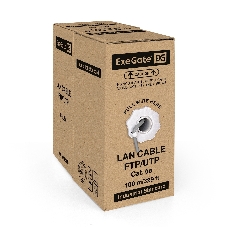 Кабель ExeGate UTP 4 пары кат.5e CCA, 24AWG, бухта 100м, серый, PVC