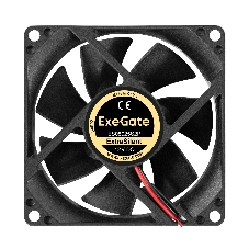 Вентилятор 12В DC ExeGate ExtraSilent ES08025S2P (80x80x25 мм, Sleeve bearing (подшипник скольжения), 2pin, 1900RPM, 20dBA)
