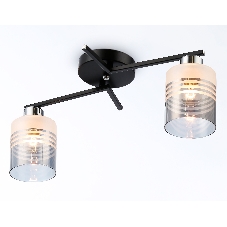 Светильник Ambrella light TR303211/2 BK/CH/SM/FR черный/хром/дымчатый/белый матовый E27*2 max 60W 500*170*200