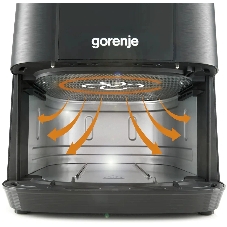 Аэрогриль Gorenje AF1350DWB черный, 1350 Вт, 5.4 л, сенсор, 8 программ