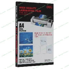 Пленка для ламинирования Deli 80мкм A4 (100 шт) глянцевая 216x303 мм с клеящим слоем E3816