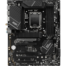 Материнская плата MSI PRO B760-P WIFI DDR4, LGA 1700, Intel B760, 4xDDR4, 4xSATA, 2xM.2, 1xPCIe 4.0 x16, 1xPCIe 4.0 x4, 3xPCIe 3.0 x1, 1xHDMI, 1xDP, 1xRJ45 2.5Gb, Wi-Fi 6E, Bluetooth 5.3, 1xUSB-C 3.2 Gen 2, 2xUSB-A 3.2 Gen 2, 4xUSB-A 2.0, 5x3.5мм, TOSLINK, 7.1, Standard-ATX