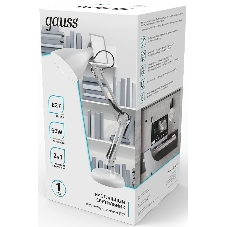Светильник Gauss GT0031 настольный на струбцине/основание E27 белый 60Вт