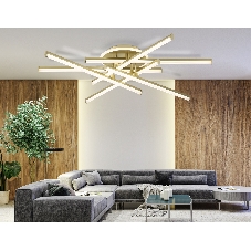 Потолочный светодиодный светильник Ambrella light FL6254 GD золото 97W 3000K-6400K 805*760*170 (ПДУ ИК)