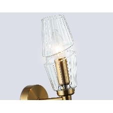 Настенный светильник Ambrella light LH55204 BS/CL латунь/прозрачный E14 max 40W 150*80*280