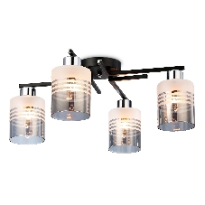 Светильник Ambrella light TR303212/4 BK/CH/SM/FR черный/хром/дымчатый/белый матовый E27*4 max 60W D515*200