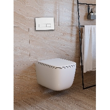 Инсталляция с унитазом комплект BAU NEO 6 в 1: унитаз подвесной безободковый торнадо Bau Dream 51х35, быстросъемное сиденье микролифт, кнопка смыва BAU Pulse, белая/хром