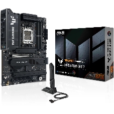 Материнская плата ASUS TUF GAMING X870E-PLUS WIFI7, AM5, AMD X870E, 4xDDR5, 4xSATA, 4xM.2, 1xPCIe 5.0 x16, 1xPCIe 4.0 x4, 1xPCIe 3.0 x1, 1xHDMI, 1x2.5Gb LAN, Wi-Fi 7, Bluetooth 5.4, 2xUSB-C 40Gbps, 3xUSB-A 10Gbps, 4xUSB-A 5Gbps, 4xUSB-A 2.0, 3x3.5 мм, 7.1, ATX