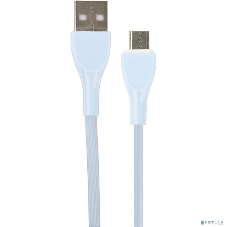 Кабель PERFEO USB A вилка - Micro USB вилка, 2.4A, голубой, силикон, 1 м., ULTRA SOFT (U4022)