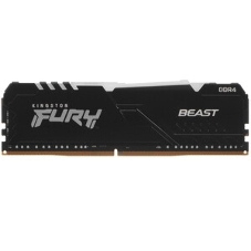 Оперативная память Kingston Fury Beast, DDR4, 16GB (1x16GB), 3600MHz, CL18, DIMM, с радиатором, RGB, черный