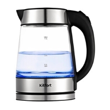 Чайник электрический Kitfort KT-6118 1.7л. 2200Вт прозрачный/серебристый (корпус: стекло)