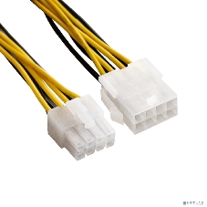 Удлинитель кабеля питания материнской платы +12V ExeGate EX-EXT-8M8F-0.3 (8pin EPS12V M/8pin EPS12V F, 0,3м)