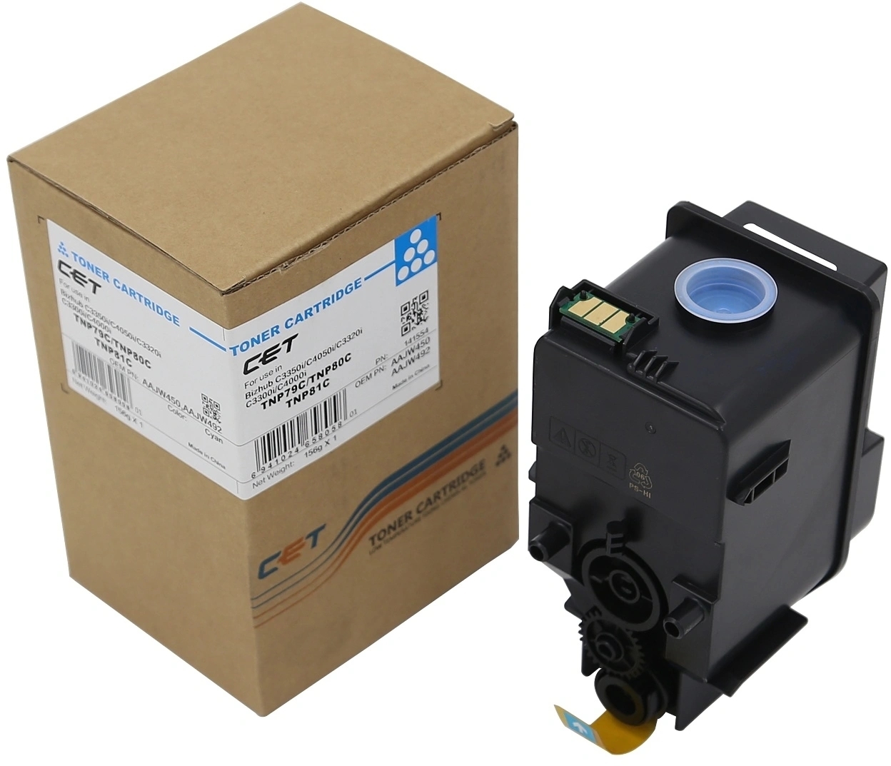 Картридж лазерный (CPT) для Konica Minolta Bizhub C3350i CET Cyan, (EUR/AP), 156г, CET141554