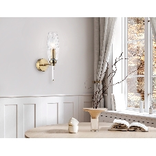 Настенный светильник Ambrella light LH55204 BS/CL латунь/прозрачный E14 max 40W 150*80*280