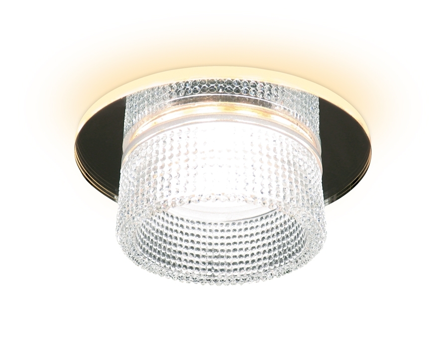 Светильник Ambrella light TN350 CH/CL хром/прозрачный GU5.3+3W (LED WHITE) D95*45