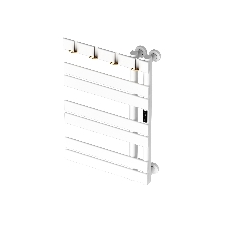 Полотенцесушитель дизайнерский электрический BAU Wind Hook White 80х50, подключение нижнее, белый ма