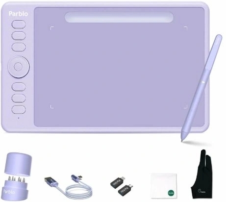 Графический планшет Parblo Intangbo SW USB Type-C фиолетовый