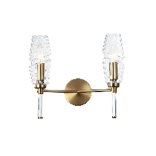 Настенный светильник Ambrella light LH55206/2 BS/CL латунь/прозрачный E14*2 max 40W 330*170*280