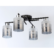 Светильник Ambrella light TR303212/4 BK/CH/SM/FR черный/хром/дымчатый/белый матовый E27*4 max 60W D515*200