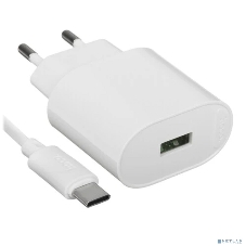 Сетевое зарядное устройство HOCO C109A/Сетевое ЗУ + Кабель Type-C 1m/QC 3.0/1 USB/Выход: 18W/White