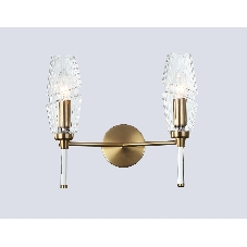 Настенный светильник Ambrella light LH55206/2 BS/CL латунь/прозрачный E14*2 max 40W 330*170*280