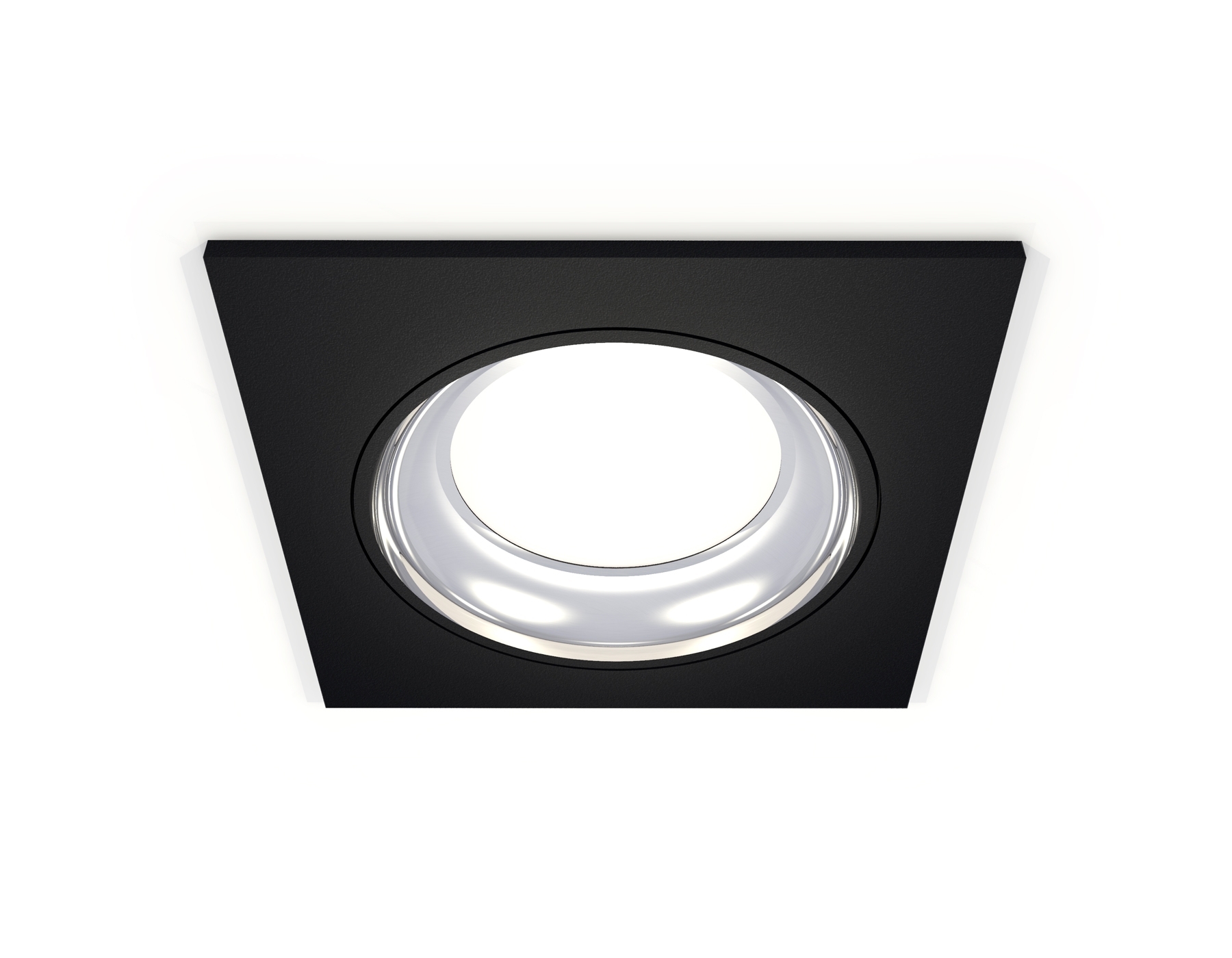 Комплект встраиваемого светильника Ambrella light XC7632061 SBK/PSL черный песок/серебро полированное MR16 GU5.3 (C7632, N7023)