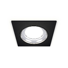 Комплект встраиваемого светильника Ambrella light XC7632061 SBK/PSL черный песок/серебро полированное MR16 GU5.3 (C7632, N7023)