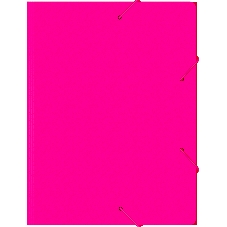 Папка на резинке Бюрократ Double Neon DNE510PINK A4, пластик, корешок 30мм, 0.5мм, розовый