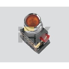 Кнопка ABLF-22 красный d22мм неон/240В 1з+1р IEK
