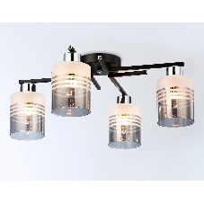 Светильник Ambrella light TR303212/4 BK/CH/SM/FR черный/хром/дымчатый/белый матовый E27*4 max 60W D515*200