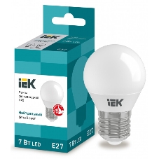 Лампа светодиодная IEK LLE-G45-7-230-40-E27 ECO G45 7Вт шар 4000К белый E27 630лм 230-240В