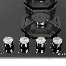 Газовая варочная панель Maunfeld EGHG.64.2CB/G, 4 конфорки, закаленное стекло, черный