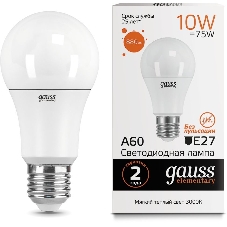 Лампа светодиодная Gauss Elementary 23210LED A60 E27 10W 3000K 1/40